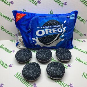 Oreo Package Pillow Set 5 Mini Cookie Pillows Plush Zipper Pocket 18" x 12"